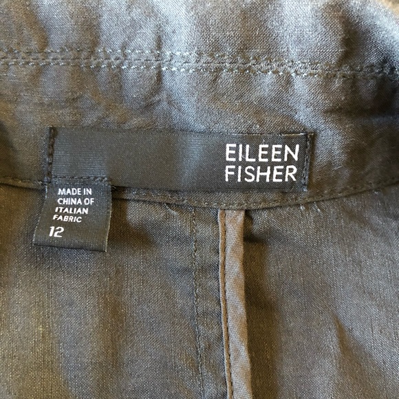 Eileen Fisher Linen Graphite Blazer size 12 New - Picture 4 of 5